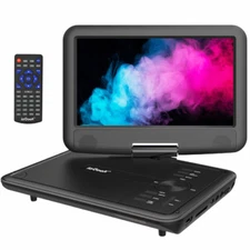 ieGeek 11.5" Portable DVD Player Swivel Screen Region Free Rechargeable Battery