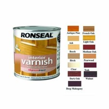 Ronseal Diamond Hard Interior Varnish Satin, Gloss or Matt, 250ml, 750ml - 2.5l