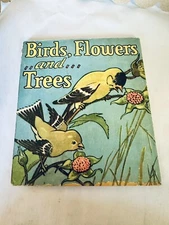 Birds, Flowers, and Trees Coloring Book Saalfield Publishing Company 1940