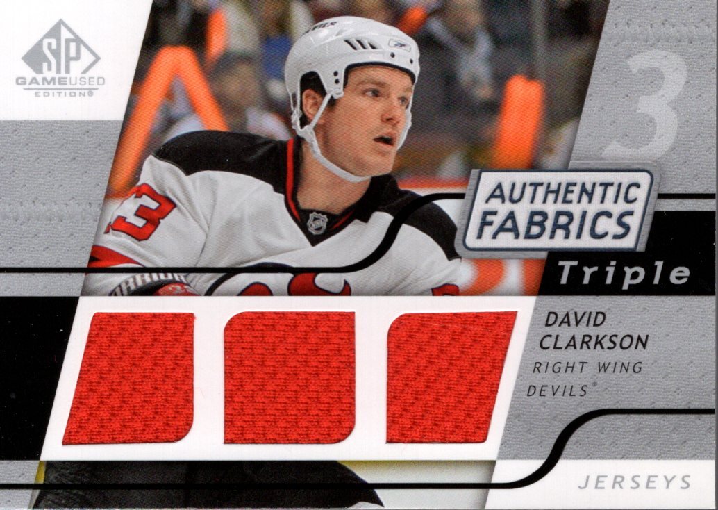 2008-09 SP Game Used Edition - Authentic Fabrics Triple David Clarkson #3AF-CL (MEM)