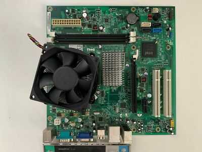 Mainboard DELL MIG41R , Core 2 Duo E7500 , Kühler Lüfter Blende , VGA TOP