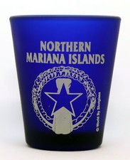 Northern Mariana Islands Cobalt Blue Frosted Shot Glass Shotglass Northern Mariana Islands Cobalt Blue Frosted Shot Glass Shotglass