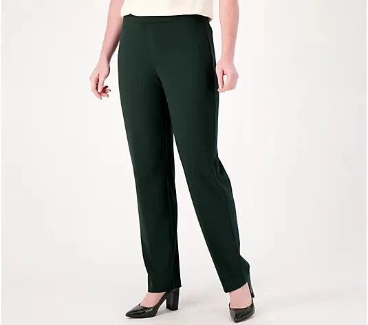 Pantalon jambe droite tricoté suprême Susan Graver Every Day Pine Petite XXS A554272