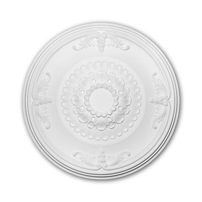  PROFHOME 156045 Rosette aus Polyurethan Deckenrosette Zierelement Ø 66,3 cm
