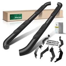 3" Black Steel Round Side Step Bar Running Board for Nissan Pathfinder 2022-2024