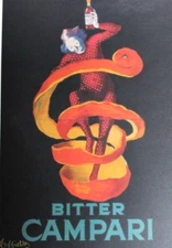 Vintage Italian Advertising Poster Lithograph Bitter Campari 2001