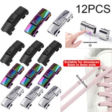 12Pcs Lazy Shoelace Buckle No Tie Lock Shoe Laces Clasps Fixed Artifact