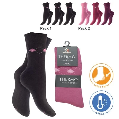 FOOTSTAR 3x Damen Thermo Socken Winter Sport Socken Dicke Socken Warm Arbeitssocken