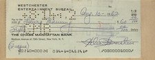 Laura Manning Signed Check Singer, Composer, Play writer Vaudeville Performer