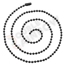 3mm Men Women's Stainless Steel Necklace Bead Ball 18-30"Chain Black Plated*C21
