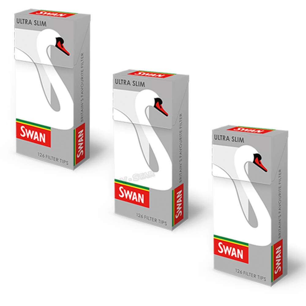 Swan Silver Ultra Slim Filter Tips Pre-cut Cigarette Tobacco Rolling  Smoking UK