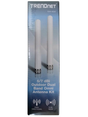 TRENDnet TEW-AO57 Dual Band 2.4/5GHz 7dBi Outdoor Directional WiFi Antenna RPSMA
