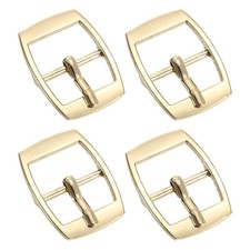 4Pcs 0.75" Single Prong Belt Buckle Square Center Bar Buckles for Belt, Gold