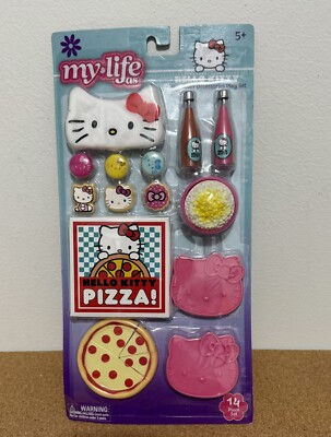 Hello Kitty My Life SLEEPOVER PLAYSET Pizza Popcorn Cookies Soda New In Package