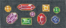Elegant Jewels Gems handpainted 18 mesh Needlepoint Canvas BB Insert by LEE