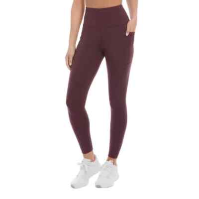 Danskin Women's High Rise Bonded 7/8 Legging Color Black Cherry Size Large NWT