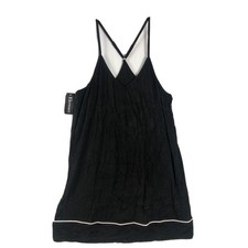 EKOUAER BLACK V-NECK SPAGHETTI STRAP Sleeveless Chemise NIGHT GOWN Size Small