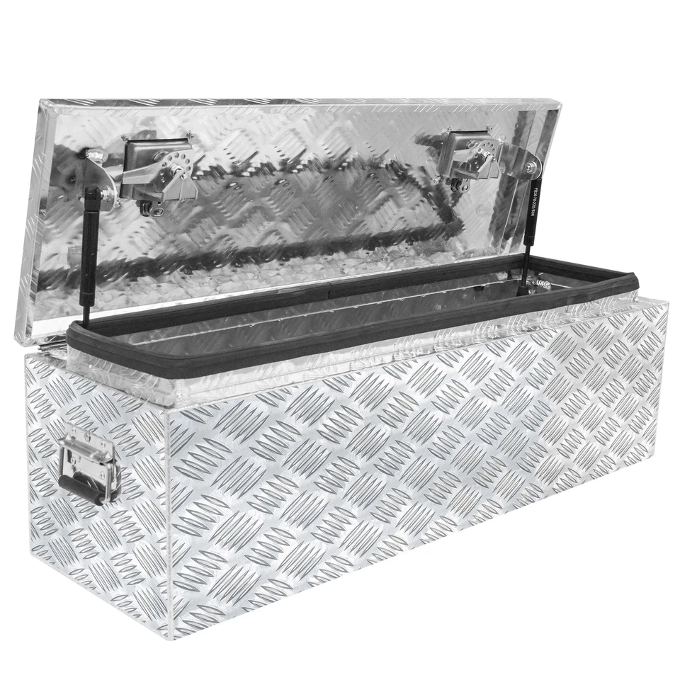 Caja de herramientas de almacenamiento debajo de la carrocería de aluminio de 36" X 12" X 12" para camioneta remolque RV Foto 4 de 4
