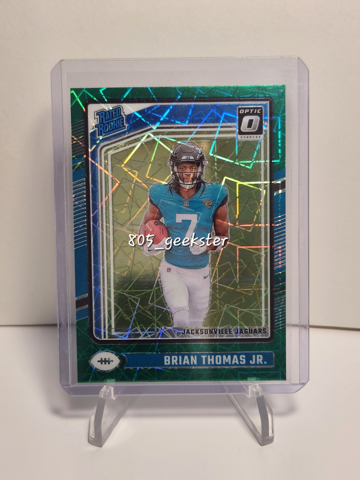 Brian Thomas Jr. 2024 Donruss Optic Green Velocity Rated Rookie Prizm RC #214