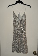Zara Silver Sequin Mini Dress Size XS NWT