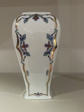 Fürstenberg Vase aus 1989, Vintage farbig und Golddekor