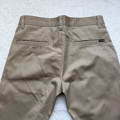 Volcom Chino Pants Mens Sz 31 Khaki Tan Casual Cotton Skate Surf Slim Fit