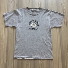 Men’s Size Medium How’s Your Aspen Alore Tag Made In The USA S/L Graphic Tee