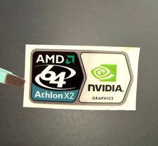 1x AMD 64 Athlon X2 Nvidia Laptop/PC Sticker  Label Decal Badge 45mm x 23mm
