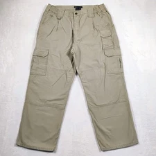 5.11 Tactical Mens Cargo Pants 36X30 (36x28) Beige Canvas Cargo Elastic Waist