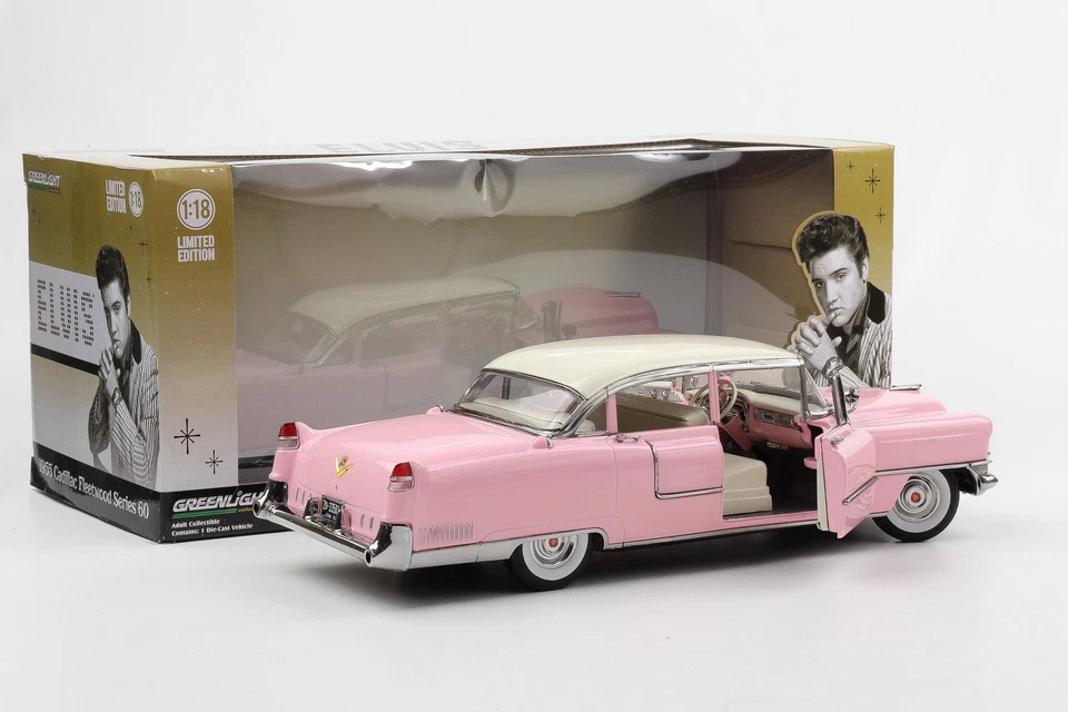 1:18 Greenlight Elvis 1955 Cadillac Fleetwood Series 60 Rosa Moviecar 12950 Diec - Imagen 4 de 4