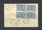 AUSTRALIA 1931 FIRST DAY COVER BEARING  3D BLUE KINGSFORD SMITH BLOCK FROM COOLU