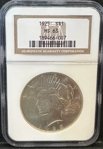 1925 Philadelphia Peace Silver Dollar $1 NGC MS63