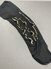 Sarong Scarf Belly Dancing Hip Black With Gold Coins