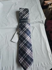 Tommy Hilfiger Men's Silk Blend Tie  Blue/Purple  Plaid ~ NEW MSRP: $69.50