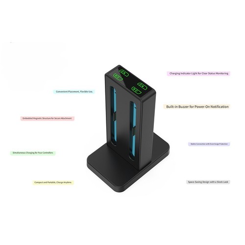 Compact Charging Station for Switch 2 Controllers with Magnetic Design - Zdjęcie 2 z 12