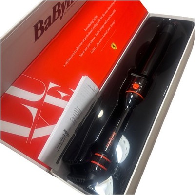 Babyliss Luxe 1in Professional Curling Wand Iron Black Red Trim Open Box Ferrari