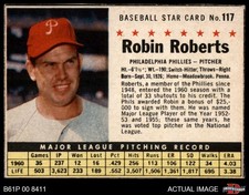 1961 Post Cereal #117 Robin Roberts  Hand Cut Phillies HOF SHORT-PRINT 4 - VG/EX
