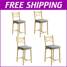Set of 2 / 4 Counter Height Stools Swivel Dining Chairs for Kitchen Island 26''