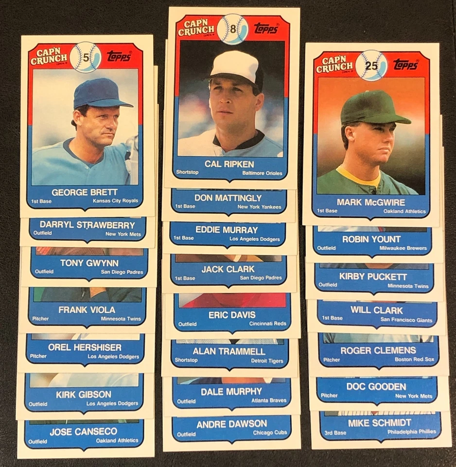 (2)x 1989 CAP'N CRUNCH Cereal Topps Baseball Food Issue Trading Card Sets RARE! - Image 4 of 4