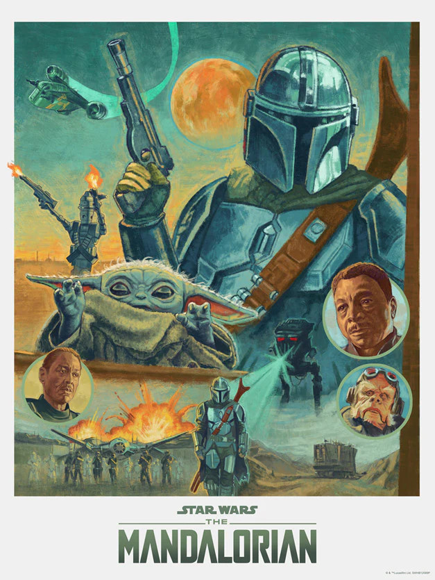 Star Wars Mandalorian Poster Colin Murdoch COA Ltd Edition x/295