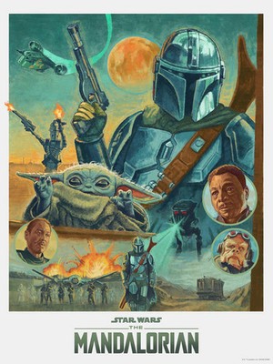 Star Wars Mandalorian Poster Colin Murdoch COA Ltd Edition x/295