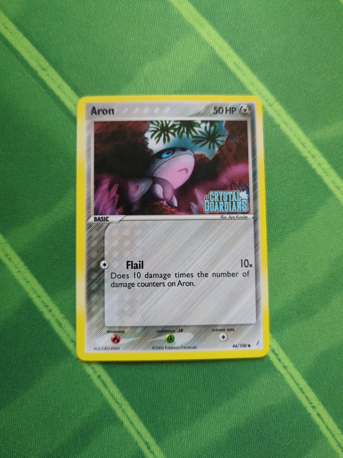 Pokemon Card TCG Aron Reverse Holo Stamped EX Crystal Guardians 44/100 - LP