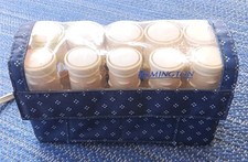Vintage Remington Heated Hair Rollers Curlers Set 10 Blue Rollers w Case Works