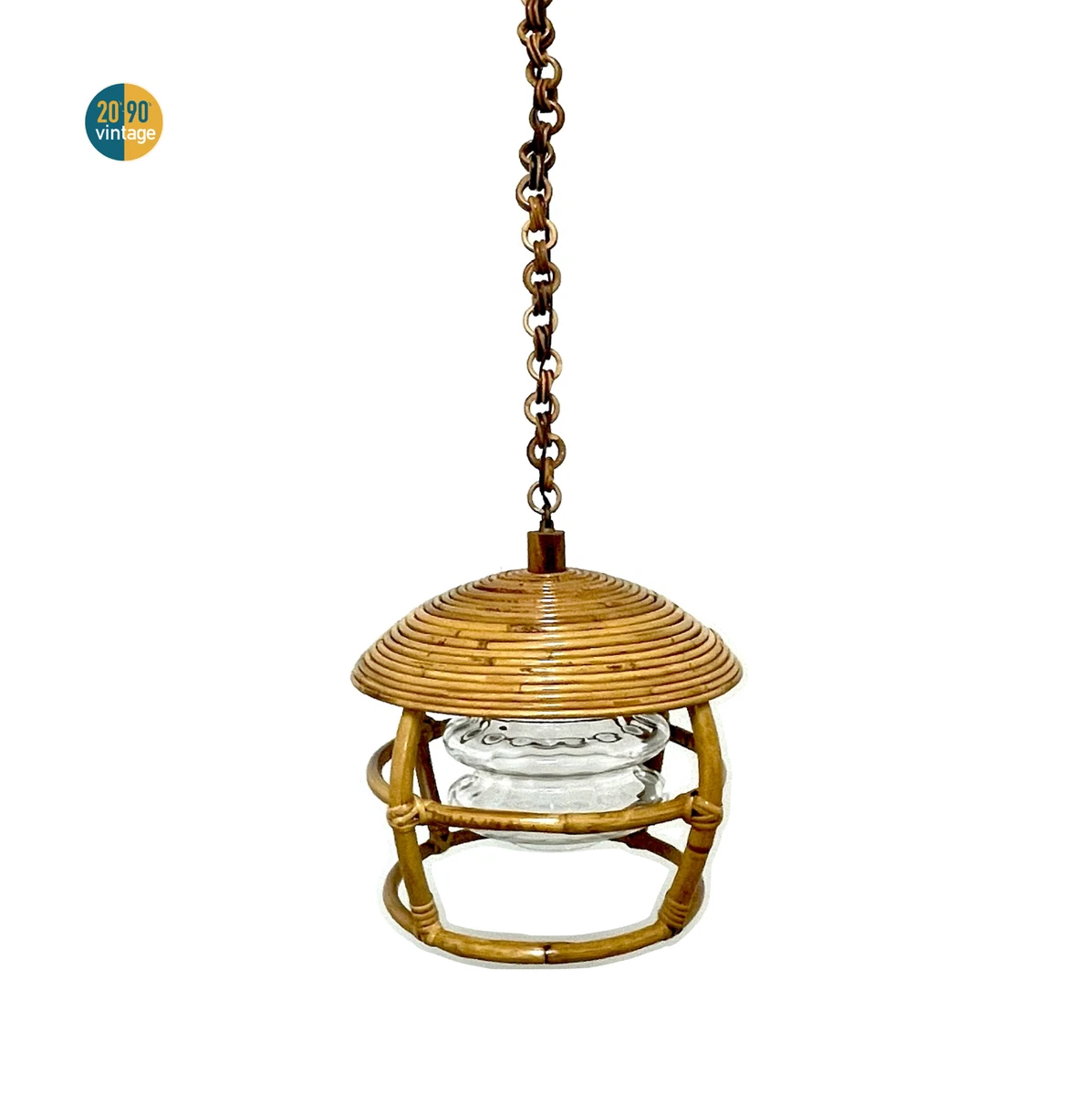 Lampadario In Rattan Naturale Giapponese - Forma A Conchiglia, Illuminazione E27 Per Sala Da Pranzo E Ristoranti, Stile Retro