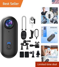 4K Mini Body Camera, 64GB Action Snap Cam, POV Snapcam, Thumb Size Hands Free...