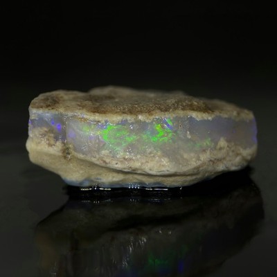 Thick Flashy Color Barred Australian Lightning Ridge Opal Stone Cutter