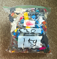 LEGO Bulk Lot 1kg Multicolour Bricks & Pieces in Bag Assorted Mixed Lot