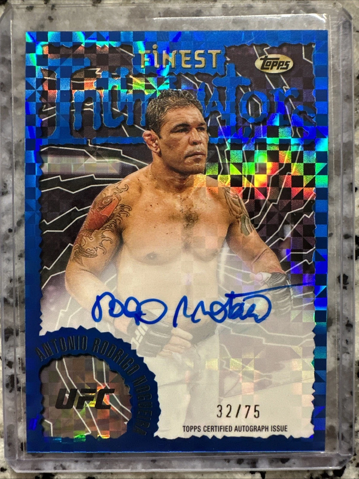 2024 Topps Finest  UFC Antonio Rodrigo Nogueira Intimidators Blue Auto 32/75