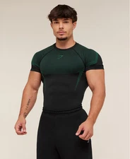 Gymshark Onyx 5.0 Seamless T-Shirt Muscle Fit black / Lift Green Size L PRESALE