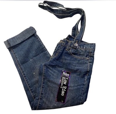 Abbey Dawn By Avril Lavigne Denim Low Rise Boyfriend Jeans W/suspenders Size 1